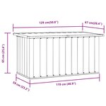 vidaXL Boîte de rangement de jardin Gris 129x67x65 cm