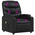 vidaXL Fauteuil de massage inclinable Noir Similicuir