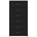 vidaXL Buffet avec 6 tiroirs Chêne noir 50x34x96 cm Bois d'ingénierie