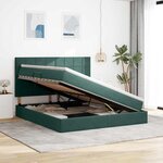 vidaXL Lit avec rangement et matelas Vert foncé 180 x 200 cm Velours