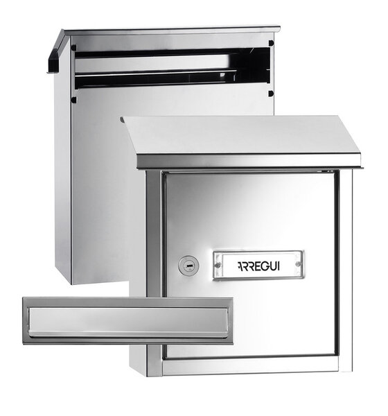 Pack Bouche d'entrée + Boîte aux lettre en acier inoxydable  V4037  Fente 23 x 3 cm