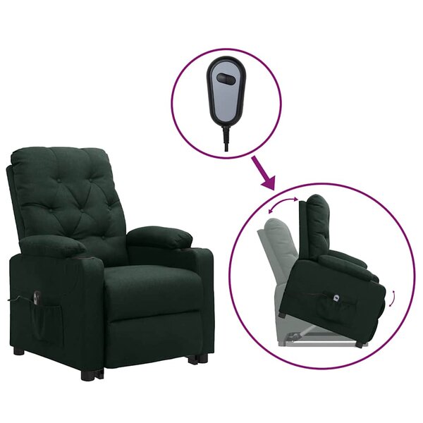 vidaXL Fauteuil Vert foncé Tissu