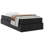 vidaXL Lit avec rangement et matelas avec matelas 2 Pièces Noir Cuir