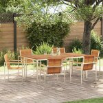 vidaXL Ensemble de salle à manger pour jardin 7 Pièces