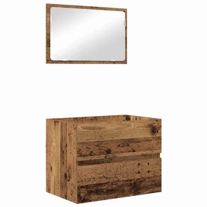 vidaXL Ensemble de mobilier de salle de bain 2 Pièces Bois Ancien