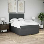 vidaXL Sommier à lattes de lit avec matelas Gris foncé 160x200cm Tissu