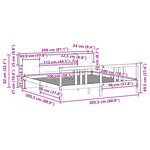 vidaXL Lit bibliothèque sans matelas blanc 200x200 cm bois pin massif