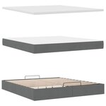 VidaXL Cadre de lit ottoman avec matelas gris foncé 180x200 cm tissu