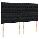 vidaXL Sommier à lattes de lit avec matelas Noir 180x200 cm Tissu