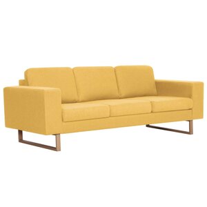 vidaXL Canapé à 3 places tissu jaune