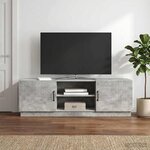 vidaXL Meuble TV Gris béton 150 x 31 x 47 cm Bois d'ingénierie