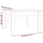 vidaXL Table basse Marron miel 45x45x30 cm Bois massif de pin