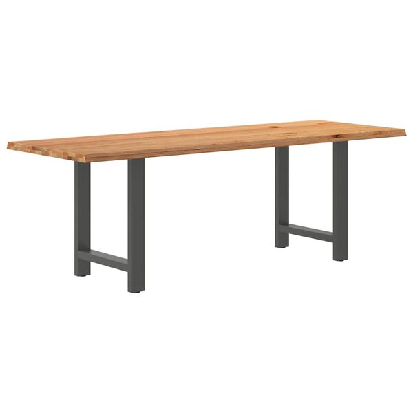 vidaXL Table à manger marron clair bois de chêne massif rectangulaire