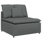vidaXL Canapé modulaire avec coussins en tissu gris foncé