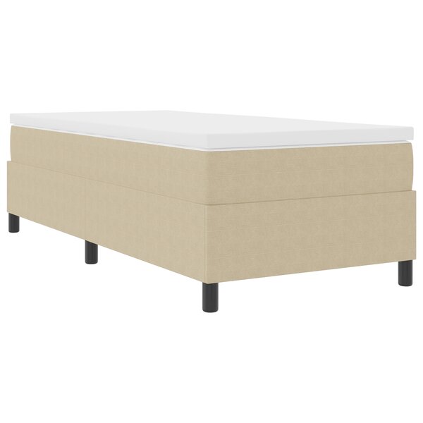 vidaXL Lit Box Spring avec Matelas Vert Clair  Taille Simple  en tissu velours côtelé.