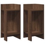 vidaXL Tables d'appoint 2 Pièces avec étagère chêne marron 25 5x27x60 cm