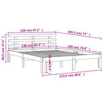 vidaXL Cadre de lit sans matelas cire marron 120x190cm bois pin massif