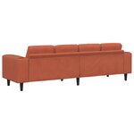 vidaXL Sofa en tissu avec coussin Rouge orange Tissu en velours côtelé