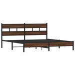 vidaXL Cadre de lit en métal sans matelas chêne marron 200x200 cm