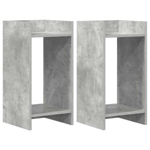 vidaXL Support de Plante avec étagère 2 Pièces Gris Béton 30 x 30 x 60 cm