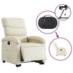 vidaXL Fauteuil inclinable électrique crème similicuir