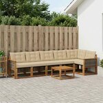 vidaXL Ensemble de canapés d'extérieur 7 Pièces Naturel et Beige