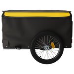 vidaXL Remorque de vélo noir et jaune 45 kg fer