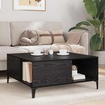 vidaXL Table basse Chêne noir 80 x 80 x 36 5 cm Bois d'ingénierie