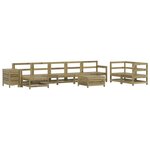 vidaXL Salon de jardin 10 Pièces bois de pin imprégné