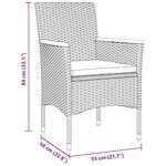 vidaXL Ensemble de salle à manger pour jardin 7 Pièces Gris Poly rotin
