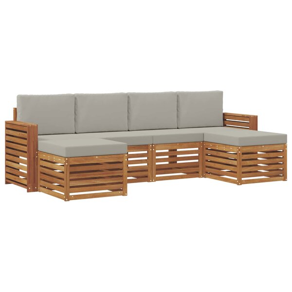 vidaXL Ensembles de canapés avec coussin 6 Pièces Gris Naturel et Clair