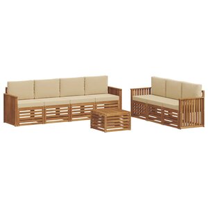 vidaXL Ensembles de canapés 8 pc Naturel et Beige Bois d'Acacia Massif
