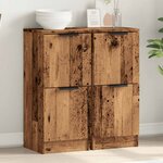 vidaXL Buffets 2 Pièces vieux bois 30x30x70 cm bois d'ingénierie