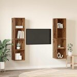 vidaXL Ensemble meuble TV 4 Pièces Bois Ancien 37 x 37 x 72 cm