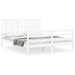 vidaXL Cadre de lit sans matelas blanc 160x200 cm bois massif
