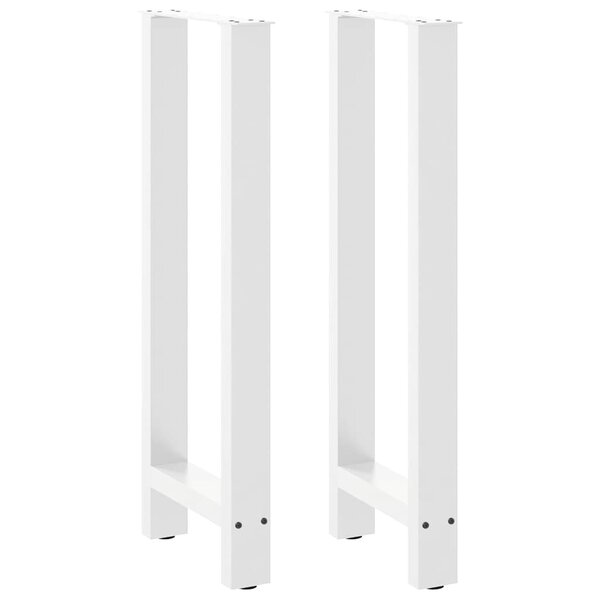 vidaXL Pieds de table de bar Blanc 2 pièces 50 x (100-101) cm Acier
