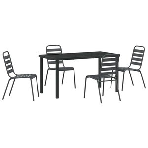 vidaXL Ensemble de salle à manger pour jardin 5 Pièces Anthracite