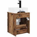 vidaXL Meuble-sèche avec évier mural Bois ancien 39 x 41 x 62 5 cm