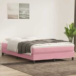 vidaXL Sommier à lattes de lit sans matelas rose 140x210 cm velours