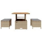 vidaXL Ensemble de salle à manger pour jardin Beige polyrotin