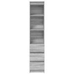 VidaXL Buffet sonoma gris 37 5x35x180 cm bois d'ingénierie