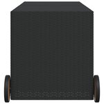 vidaXL Boîte de rangement de jardin et roues noir 283L résine tressée