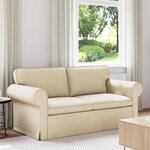 vidaXL Canapé Crème 215 x 82 x 80 cm tissu