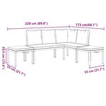 vidaXL Salon de jardin avec coussins 4 Pièces noir acier enduit de poudre