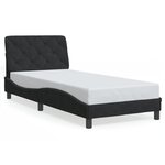 vidaXL Cadre de lit avec lumières LED noir 90x200 cm velours