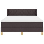 vidaXL Lit à ressorts Marron foncé et Blanc 160 x 200 cm tissu