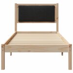 vidaXL Cadre de lit avec tête de lit Noir 80 x 200 cm Pin massif