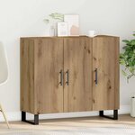 vidaXL Buffet chêne artisanal 90 x 34 x 80 cm Bois d'ingénierie