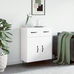 vidaXL Buffet Blanc brillant 69 5x34x90 cm Bois d'ingénierie