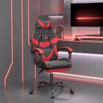 vidaXL Chaise de jeu avec repose-pied Noir et rouge Similicuir